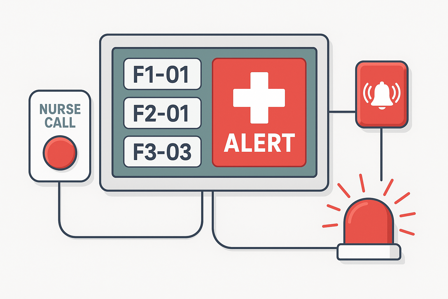 hệ thống chuông gọi y tá tích hợp hệ thống báo động đỏ